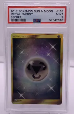 Pokemon TCG Metal Energy Sun & Moon Base Set 163/149 Holo Secret Rare PSA 9 - Image 1