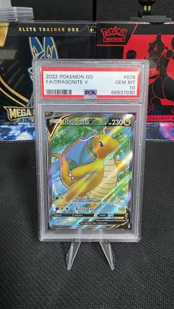 2022 POKEMON GO #076 FULL ART/DRAGONITE V PSA 10 - Image 1