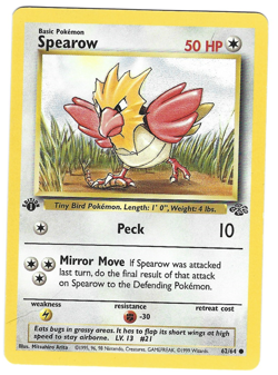 Pokemon Spearow 62/64 - Jungle 1st Edition - Image 1