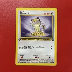 Meowth 56/64 Jungle Regular 1st Edition Pokemon WOTC LP - Image 1