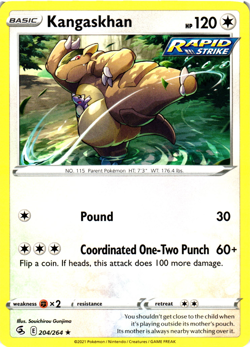 Kangaskhan 204/264 Fusion Strike Rare Near Mint Pokemon DNA GAMES - Image 1