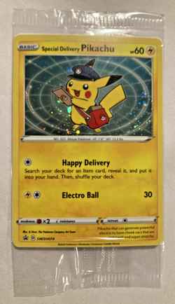 Special Delivery Pikachu SWSH074 Holo Promo Card SEALED - Image 1