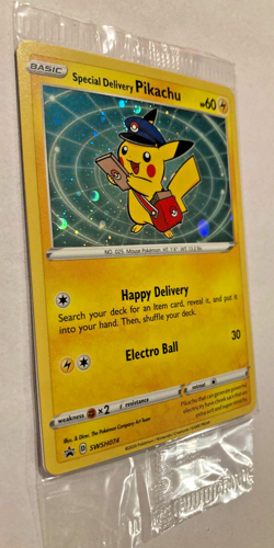 Special Delivery Pikachu SWSH074 Holo Promo Card SEALED - Image 4