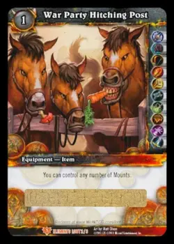 WoW TCG Loot Card - War Party Hitching Post - Unused/Unscratched - Image 1