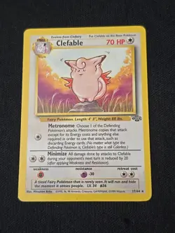 Clefable 17/64 Jungle Regular Black Star Rare Pokemon TCG Lightly Played - Image 1