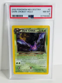 Dark Crobat 2/105 Neo Destiny Holo WOTC Pokemon Card PSA 8 Near Mint - Image 2
