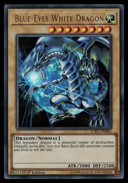 Yugioh Blue-Eyes White Dragon (Version 3) LCKC-EN001 1st Edition Ultra Rare NM - Image 1