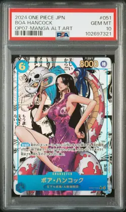 PSA10 ONE PIECE Card OP07-051 Boa Hancock Comic Parallel Manga Alt Art - Image 1