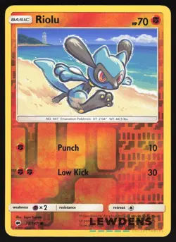 Riolu - 70/147 - Reverse Holo Common - Burning Shadows - Pokemon Card - Image 1
