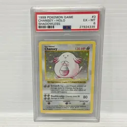 Chansey 3/102 Shadowless - Pokemon TCG Base Set - Holo Rare - PSA 6 EX-MT - Image 1