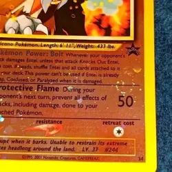 2001 Pokemon TCG Entei Black Star Promo #34 Reverse Holo Swirl NM Nintendo WOTC - Image 2