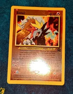 2001 Pokemon TCG Entei Black Star Promo #34 Reverse Holo Swirl NM Nintendo WOTC - Image 3