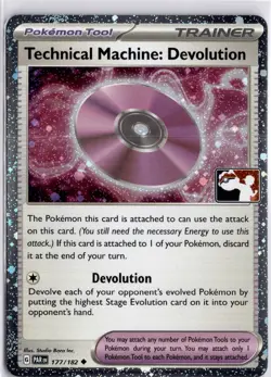 Pokemon TCG Technical Machine Devolution 177/182 Play Prize Stamp Cosmos Holo - Image 3