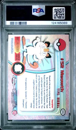 2000 TOPPS CHROME POKEMON T.V. #52 MEOWTH PSA 10 - Image 2