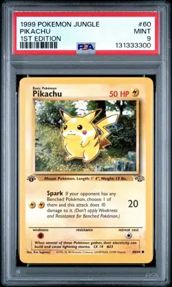 1999 Pokemon 1st Edition Jungle Pikachu | PSA 9 - Image 1