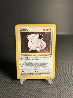 Pokemon TCG Clefairy 6/130 Base Set 2 Holo Rare MP - Image 1