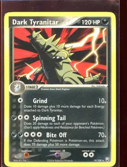 Dark Tyranitar EX Team Rocket Returns Ex/LP 19/109 Non-Holo Rare Pokemon - Image 1
