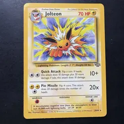 Vintage Pokemon TCG Jolteon Card 20/64 Unlimited Jungle NM - Image 1