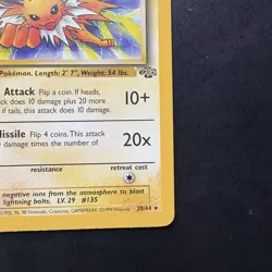 Vintage Pokemon TCG Jolteon Card 20/64 Unlimited Jungle NM - Image 4