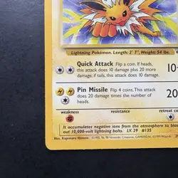 Vintage Pokemon TCG Jolteon Card 20/64 Unlimited Jungle NM - Image 5