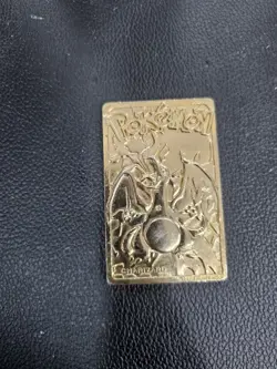 1999 Burger King Pokemon 23K Gold Plated Charizard Metal Trading Card Mini - Image 2