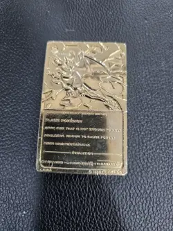 1999 Burger King Pokemon 23K Gold Plated Charizard Metal Trading Card Mini - Image 3