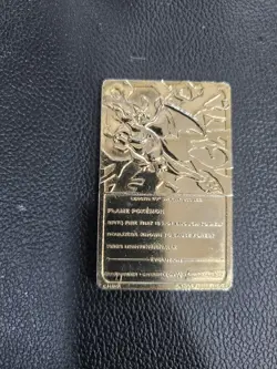 1999 Burger King Pokemon 23K Gold Plated Charizard Metal Trading Card Mini - Image 4