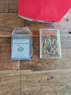 Pokemon CHARIZARD 23K Gold Plated Trading Card 1999 Limited Edition Original COA - Image 3