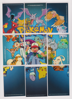 1999 Pokemon TV Animation Series 1 Complete 9 card Puzzle Set NM VLP - Image 1