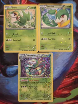 Serperior RC3/RC25, Snivy RC1, & Servine RC2 Legendary Treasures Pokemon Cards - Image 1