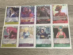 One Piece CCG TCG - 8x Card Bundle - All NM Condition All Sleeved - Image 1
