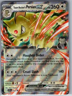 Team Rocket's Persian ex SVP 218 Scarlet & Violet Promo - Pokemon Card - NM - Image 1