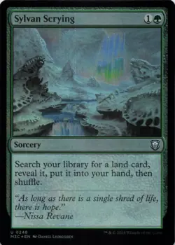 MTG Sylvan Scrying (Ripple Foil) Foil NM MH3 Commander - Image 1