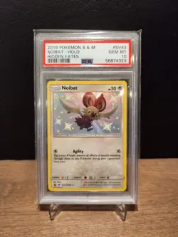 2019 POKEMON SUN & MOON HIDDEN FATES #SV43 NOIBAT-HOLO PSA 10 - Image 1