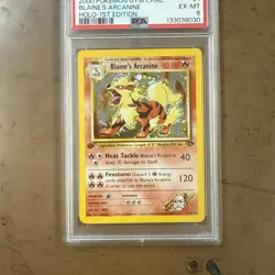 Pokemon Gym Challenge Blaine's Arcanine Holo 1st Edition #1 PSA 6 Possible Psa 8 - Image 1