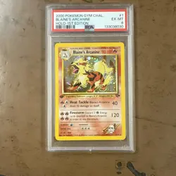 Pokemon Gym Challenge Blaine's Arcanine Holo 1st Edition #1 PSA 6 Possible Psa 8 - Image 2