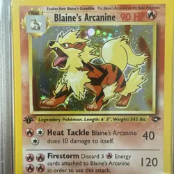 Pokemon Gym Challenge Blaine's Arcanine Holo 1st Edition #1 PSA 6 Possible Psa 8 - Image 3