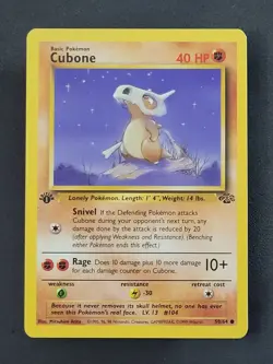 1st Ed Cubone 50/64 Common Jungle Pokemon TCG - Image 3