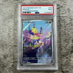 2025 POKEMON WHT EN-WHITE FLARE ILLUSTRATION RARE #133 MIENFOO PSA 9 - Image 1
