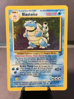 Pokemon TCG Blastoise #2/130 Base Set 2 Holo Rare 2000 VTG WOTC MP - Image 1