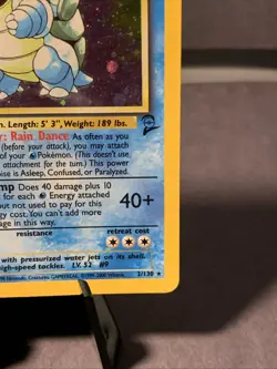 Pokemon TCG Blastoise #2/130 Base Set 2 Holo Rare 2000 VTG WOTC MP - Image 5