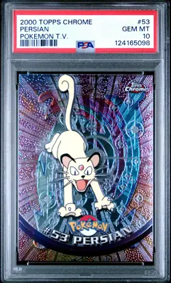 2000 TOPPS CHROME POKEMON T.V. #53 PERSIAN PSA 10 - Image 1