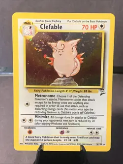 Pokemon TCG Clefable #5/130 Base Set 2 Unlimited Holo Rare WOTC VTG 2000 Swirl - Image 1