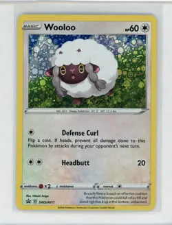 Pokemon TCG Wooloo Black Star Promo SWSH011 Cosmos Holo Rare Card NM - Image 1