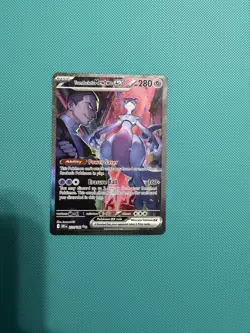 Pokemon TCG Team Rockets Mewtwo EX Full Art English Edition Card 213/182 - Image 1