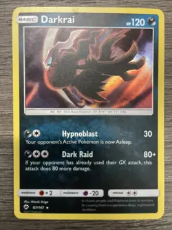 Pokemon TCG Card Darkrai S&M Burning Shadows 87/147 Reverse Holo Rare Card NM - Image 1
