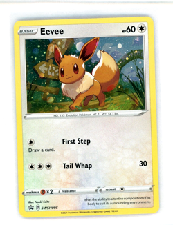 Pokemon TCG Black Star Promo SWSH095 Eevee Cosmo Holo Foil NM - Image 1