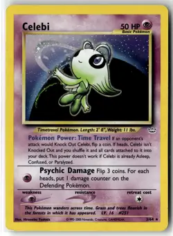 Celebi ⭐ 3/64 Holo Rare Neo Revelation 2001 Pokemon NM/LP - Image 1