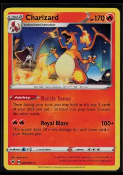 Charizard #025/185 SWSH04: Vivid Voltage Rare Pokemon TCG NM - Image 1