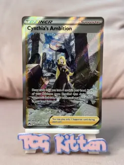 Cynthia's Ambition GG60/GG70 Full Art Trainer Crown Zenith Pokemon - TCGKITTEN - Image 1